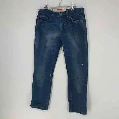 Converse Men Jeans 34 Blue Denim Vintage Straight Leg Low Rise Distressed • $24.99