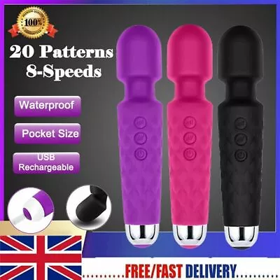 Magic Hand Massage Wand Vibrating Full Body Massager USB Waterproof Relaxing UK • £7.99