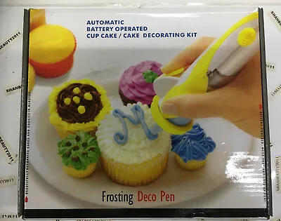 Battery Operated Frosting Deco Pen Cupcake Cake Decoration Decorating Pen Kit • £8.99