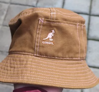 Women’s/Men's Kangol Brown Workwear  Bucket Floppy Hat Medium 100% Cotton • $40