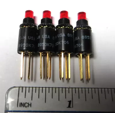 LOT Of 4 C-H/Eaton Lighted RED LED Indicator Momentary Push Button Switches • $12.95