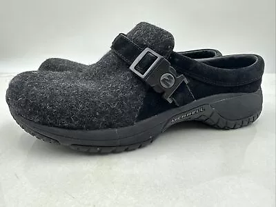 Merrell MOC Encore Groove Wool Black Clog Women’s Size 7.5 Qform Slip On • $29.21