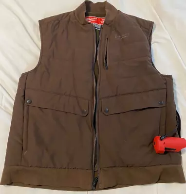 XL Milwaukee M12 12V Heated Brown Vest Jacket W HOLDER ONLY - NO BATTERY • $50