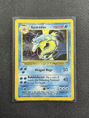 Pokemon Card Gyarados Holo Unlimited Base Set WotC 1999 Ultra Rare 6/102 • $0.99