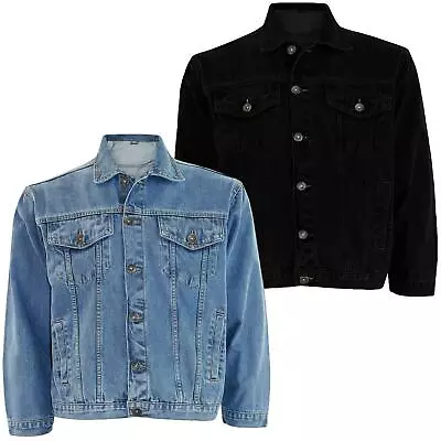 Mens Denim Jacket Cotton Classic Trucker Jeans Jacket Western Style Small To 6XL • $31.56