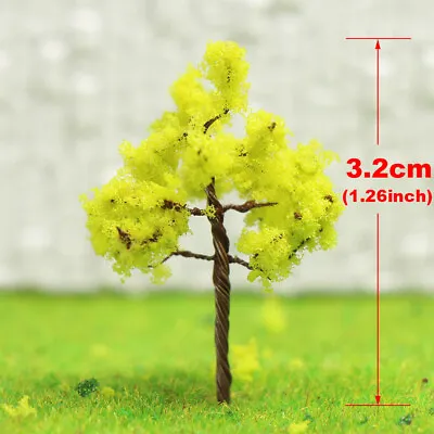 R3513 400pcs Model Train Layout N Scale 1:160 Yellow Model Trees Autumn 35mm • £25.19