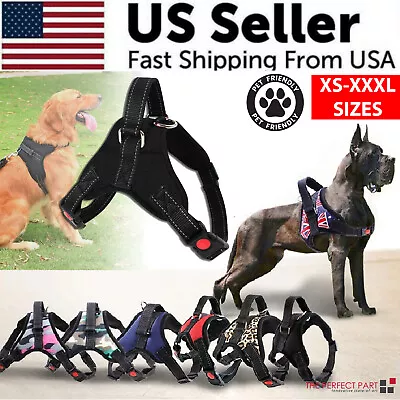 No Pull Dog Pet Harness Adjustable Control Vest Dogs Reflective XS S M Large XXL • $10.89