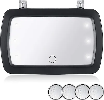 Car Visor Vanity Mirror Car Makeup Mirror With LED Lights For Car Truck Black • $14.19