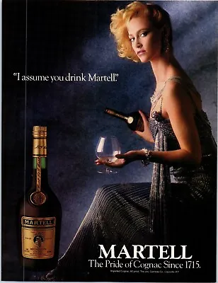 Martell Medallion Cognac  I Assume You Drink Martell  1986 Print Ad 8 W X 11  • $12.99