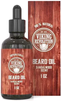 Viking Revolution Beard Oil Conditioner - All Natural Sandalwood Scent With & - • $14.53