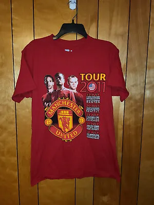 Manchester United Shirt MEDIUM Short Sleeve 2011 US Tour RED Wayne Rooney EPL F2 • $15.99