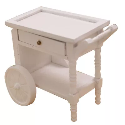 1:12 Scale Dollhouse Miniature White Food Cart Dining Room Furniture Accessories • $9.99