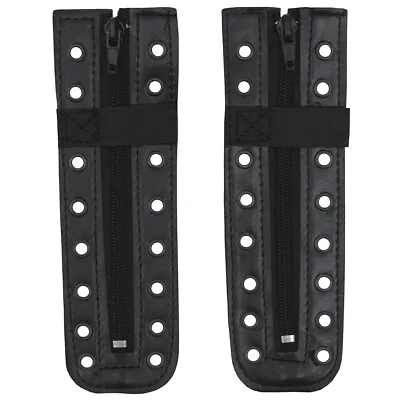 BW PAIR Boot Zip 8-HOLE Black Boots Quick Release LEATHER • £6.83