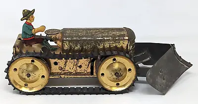 HTF VTG 1930s Marx Tin Caterpillar Climbing Crawler Farm Tractor Windup Toy DH22 • $156.47