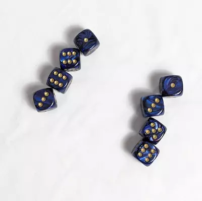 Lot Of 8 Lustrous Purple Gold 16mm 6 Sided Dice Chessex • $8