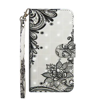 For Samsung S24 S23Ultra S21FE Patterned Magnetic Flip Leather Wallet Case Cover • $15.99