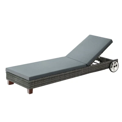 $206.99 • Buy Gardeon Sun Lounge Wicker Lounger Day Bed Wheel Patio Outdoor Furniture Setting