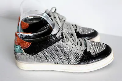 P448 Womens Silver & Black Shoes Sneakers Size 37 • $65