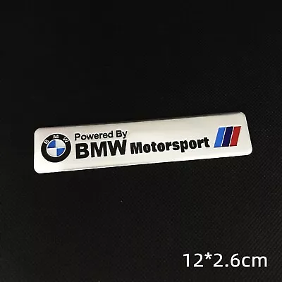 Powered By Bmw Motosport M Logo Aluminium Emblem Badge Adhesive Sticker • $9.50
