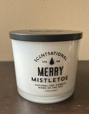 Scentsational Merry Mistletoe Candle Glass Jar 26oz Soy Wax Made In USA • $32.99
