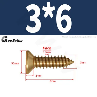 M3 M3.5 M4 M5 Solid Brass Phillips Countersunk Self Tapping Screws Wood Tappers • £1.19