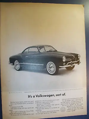 1968 VW Volkswagen KARMANN GHIA Mid-size Mag Car Ad - It's A VW Sort Of.  • $6.95