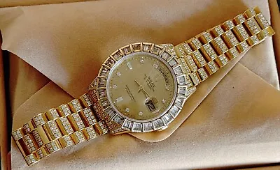 Rolex Day-Date 36mm Presidential 18K Gold Diamond Set Custom • $28575