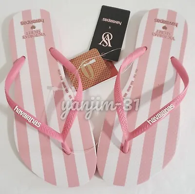 Havaianas Victoria Secret  Slim Flip Flop - Pink Stripe Vertical  - 7/8 - New • $29.99