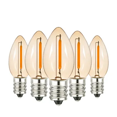 C7 LED Filament Candle Light Bulb 1W Screw E14 Vintage Lamp Warm White 220V • $2.18