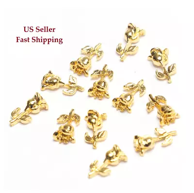 20pcs New 3D Gold/Silver Roses Alloy Flowers Bud/Blooming Charms Nail Art Decor • $1.25