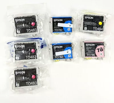 7 Genuine EPSON 48 Cartridge TT0483 T0782 T0484 T0786 Magenta Cyan Yellow NEW • $7.28