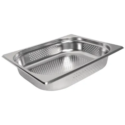 £9.99 • Buy Gastronorm 1/2 PERFORATED Stainless Steel Pan Bain Marie Pot Choose Depth