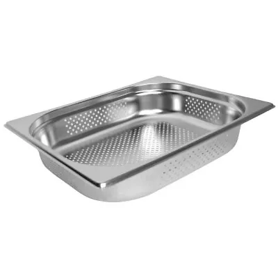 Gastronorm 1/2 PERFORATED Stainless Steel Pan Bain Marie Pot Choose Depth • £9.99
