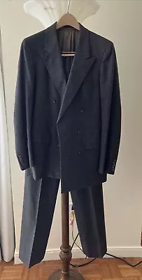 Chester Barrie 2 Piece Double Breasted Grey Suit Vintage For Louis Boston 36R • $34.99