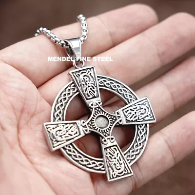 MENDEL Mens Womens Christian Large Celtic Irish Knot Cross Pendant Necklace Men • $12.99