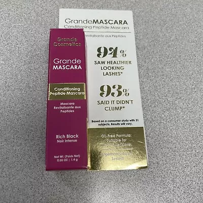 Grande Conditioning Peptide Mascara 0.05oz 1.4g Travel Mini Size Rich Black New • $7.99