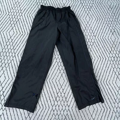 Vintage Nike Pants Men Medium Black Blue Track Suit Windbreakers Warm Ups Y2K * • $18.91