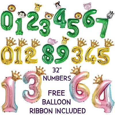$8.99 • Buy Number Balloons, Animal Jungle Party Decorations,Unicorn Party Supplies,Birthday