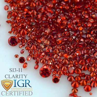 CERTIFIED Round Fancy Red Color 100% Loose Natural Diamond Wholesale Lot • $44