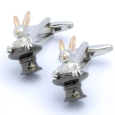 Cufflinks - Rabbit In Top Hat Magician • $33.32