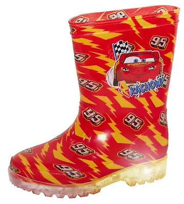 £14.95 • Buy Disney Cars Light Up Wellington Boots Boys Boots Kids Lightning McQueen Wellies 