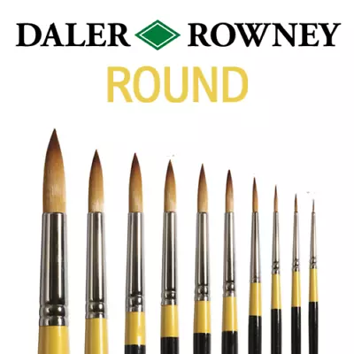 Daler Rowney System 3 Acrylic Short Handle And Long Handle Brushes ROUND • £4.99