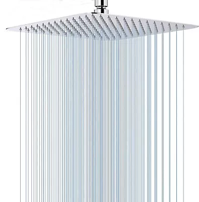 $20.99 • Buy 8/10/12 Inch High Pressure Rainfall Shower Head Stainless Steel Spray Faucet