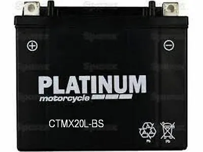 Platinum CTMX20L-BS YTX20L-BS  High Power AGM GEL Motorbike Motorcycle Battery • £69.99