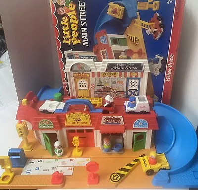 Rare Complete Vintage Fisher-Price Little People Main Street With Box #2500 • $124