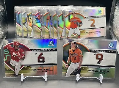 $1.35 • Buy 2023 Bowman Baseball Chrome Scouts Top 100 - Complete Your Set! Buy More & Save