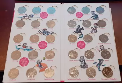 29 Coin Olympic 50p Set. VG Circulated Condition 2011 RM Album With Completer. • £129.99