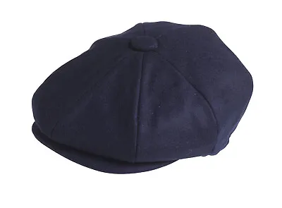 Kid's Size Melton Wool Navy Blue Newsboy Cap • £20