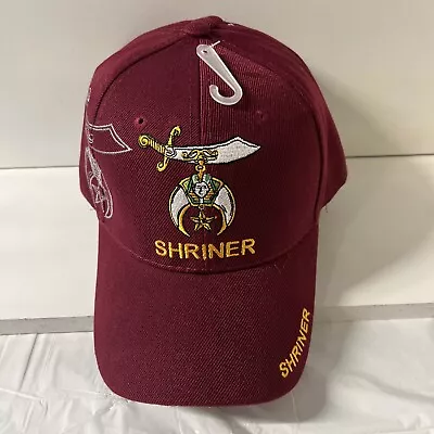 Maroon Shriner Ball Style Cap With Adjustable Strap Masonic • $3.99