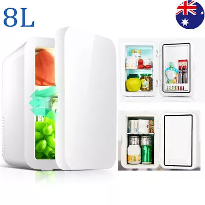 Portable 8L Mini Fridge Table Top Electric Small Cooler Warm For Bedroom Office • $53.57